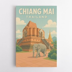 Chiang Mai Thailand Travel Poster Wall Art