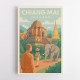 Chiang Mai Thailand Travel Poster 1 Wall Art