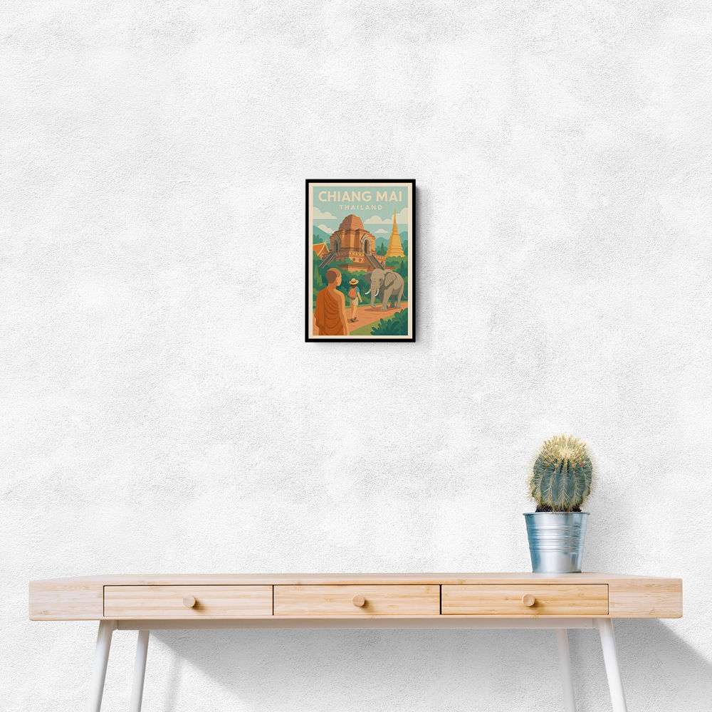 Chiang Mai Thailand Travel Poster 1 Wall Art