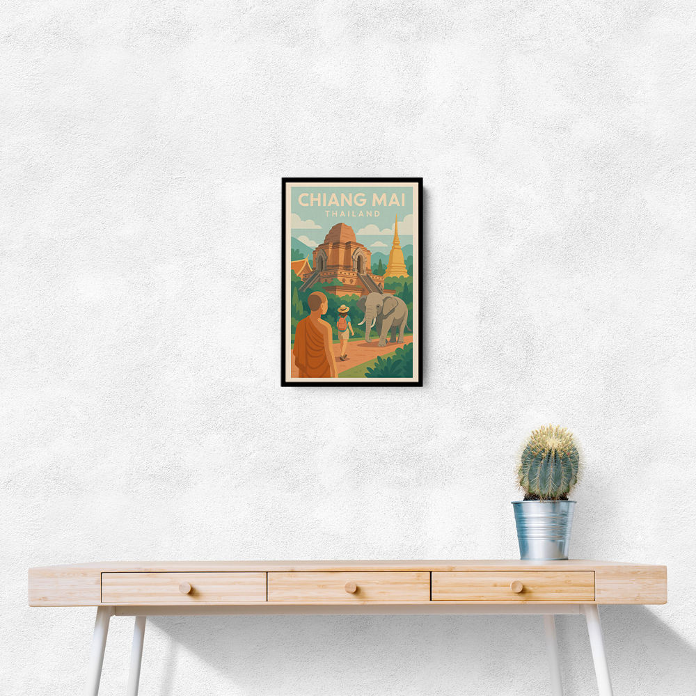 Chiang Mai Thailand Travel Poster 1 Wall Art