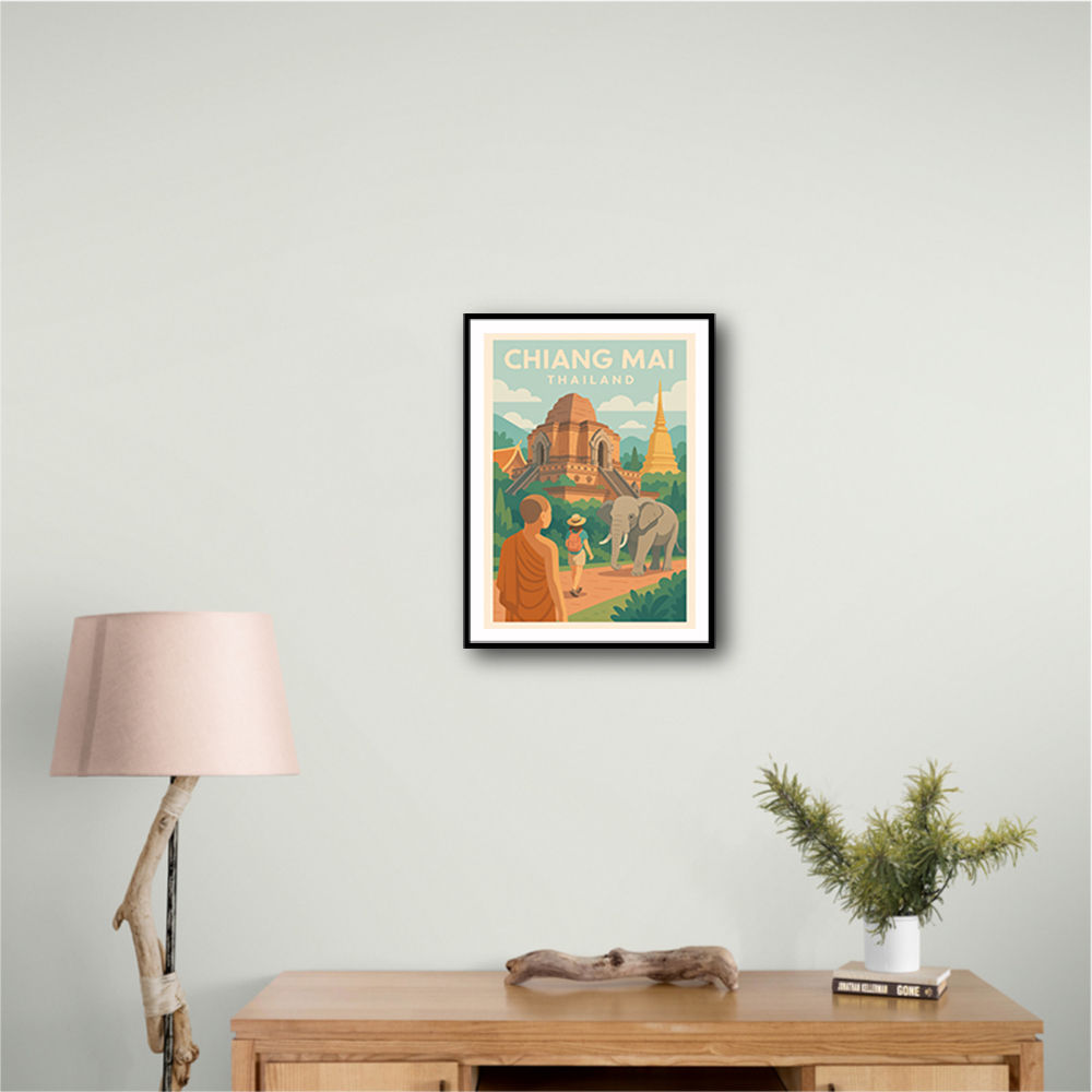 Chiang Mai Thailand Travel Poster 1 Wall Art