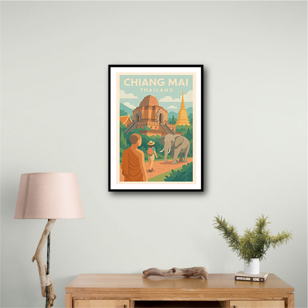 Chiang Mai Thailand Travel Poster 1 Wall Art