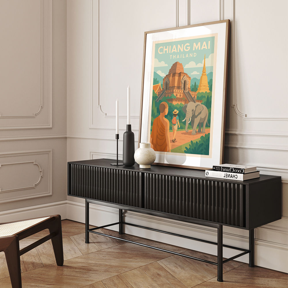 Chiang Mai Thailand Travel Poster 1 Wall Art