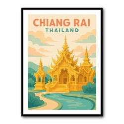 Chiang Rai Thailand Travel Poster 1 Wall Art