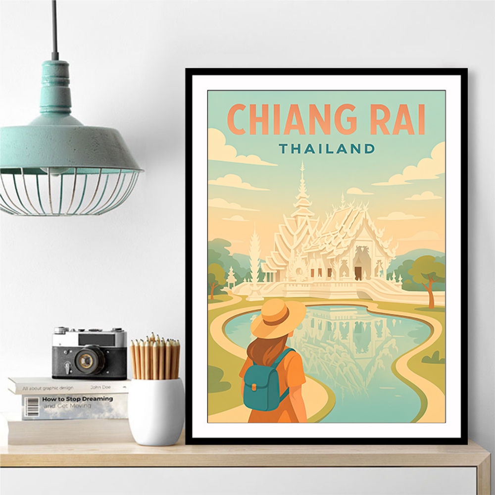 Chiang Rai Thailand Travel Poster Wall Art Chiang Rai Thailand Travel Poster Wall Art
