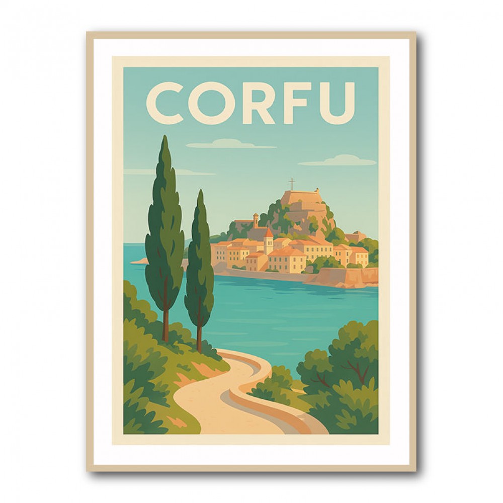 Corfu Travel Poster Wall Art Corfu Travel Poster Wall Art