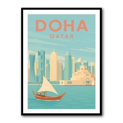 Doha Travel Poster Wall Art