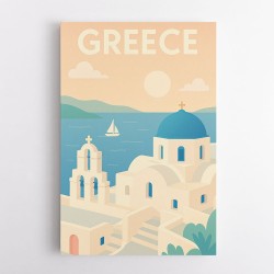 Greece Travel Poster Simple 1 Wall Art