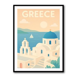 Greece Travel Poster Simple 1 Wall Art
