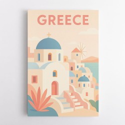 Greece Travel Poster Simple Wall Art