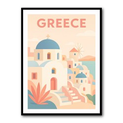 Greece Travel Poster Simple Wall Art