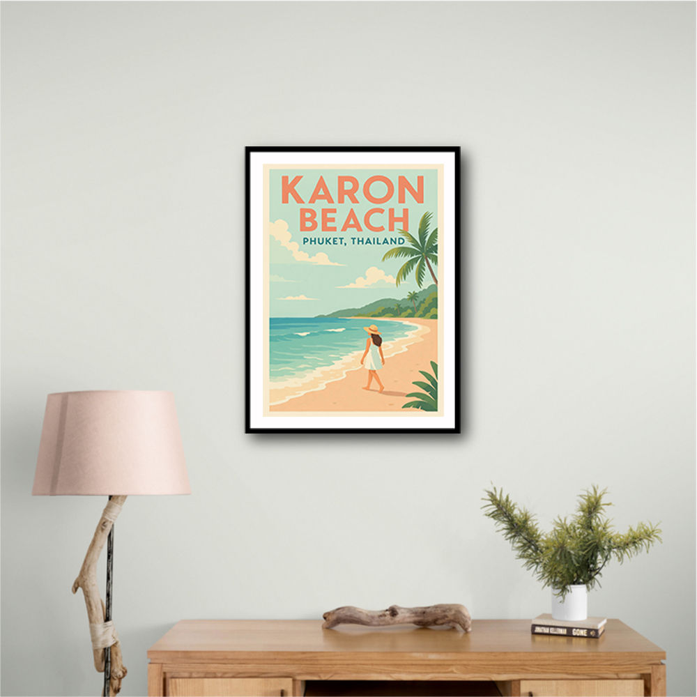 Karon Beach Phuket Thailand Travel Poster Wall Art Karon Beach Phuket Thailand Travel Poster Wall Art
