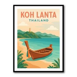 Koh Lanta 1 Thailand Travel Poster  Wall Art