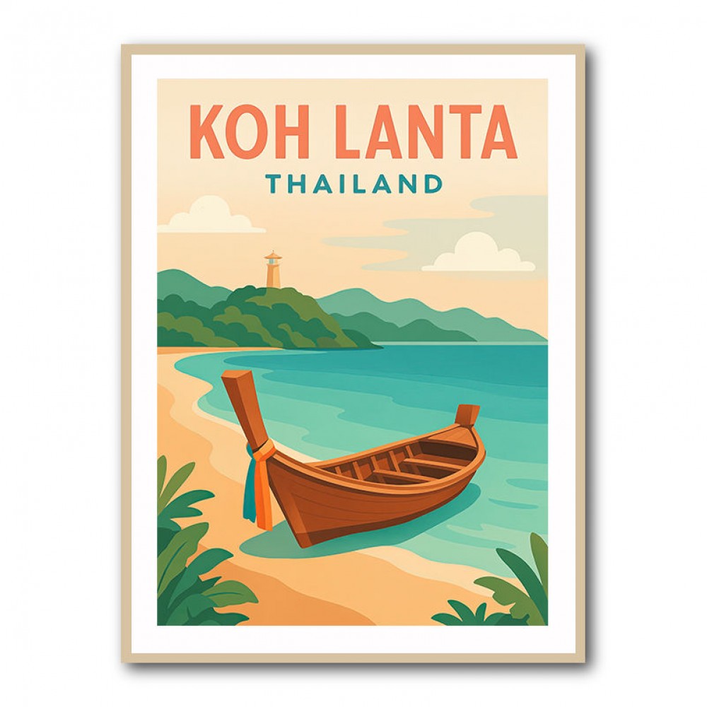 Koh Lanta 1 Thailand Travel Poster Wall Art Koh Lanta 1 Thailand Travel Poster Wall Art
