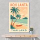 Koh Lanta Thailand Travel Poster Wall Art Koh Lanta Thailand Travel Poster Wall Art