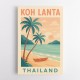 Koh Lanta Thailand Travel Poster Wall Art Koh Lanta Thailand Travel Poster Wall Art