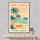 Koh Lanta Thailand Travel Poster Wall Art Koh Lanta Thailand Travel Poster Wall Art