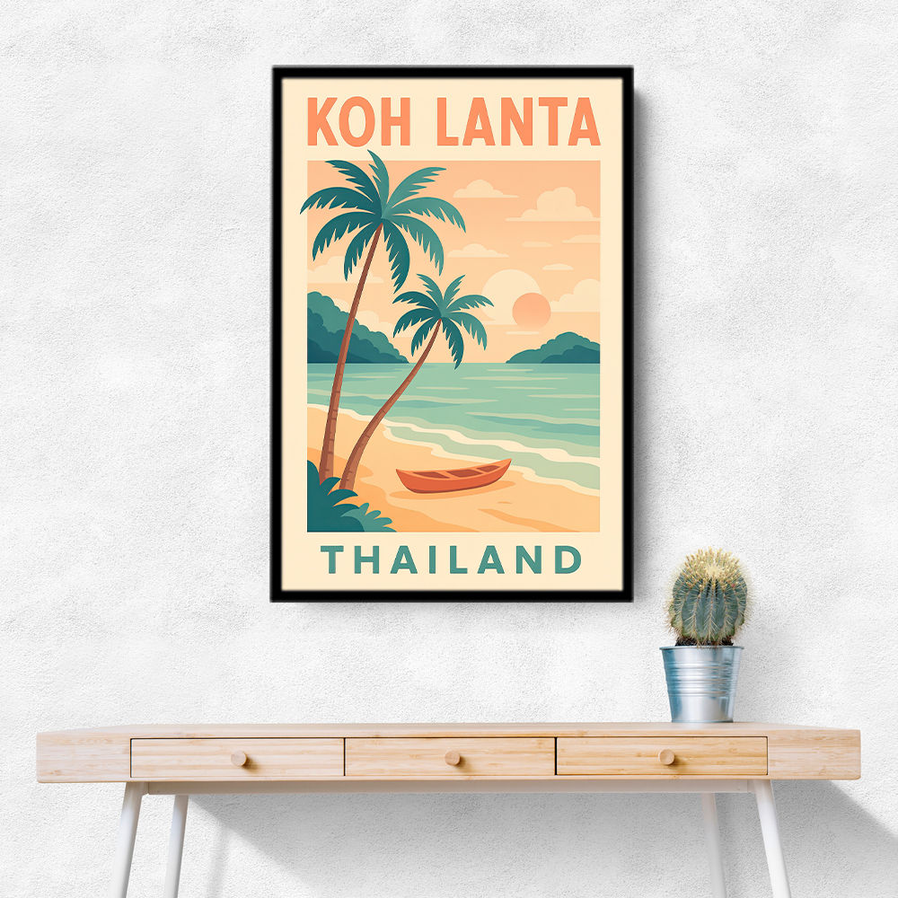 Koh Lanta Thailand Travel Poster Wall Art Koh Lanta Thailand Travel Poster Wall Art
