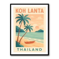 Koh Lanta Thailand Travel Poster  Wall Art