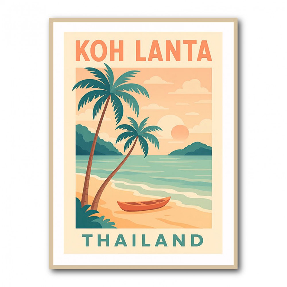 Koh Lanta Thailand Travel Poster Wall Art Koh Lanta Thailand Travel Poster Wall Art