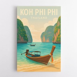 Koh Phi Phi Thailand Travel Poster 1  Wall Art