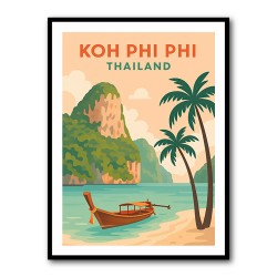 Koh Phi Phi Thailand Travel Poster  Wall Art