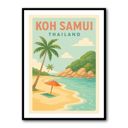 Koh Samui Thailand Travel Poster 1  Wall Art