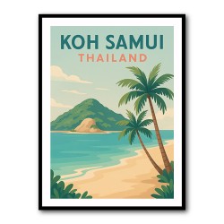Koh Samui Thailand Travel Poster  Wall Art