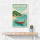 Koh Tao Thailand Travel Poster 1 Wall Art Koh Tao Thailand Travel Poster 1 Wall Art