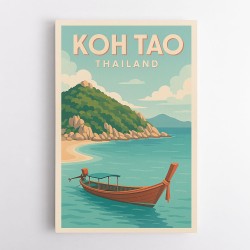 Koh Tao Thailand Travel Poster 1  Wall Art