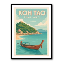 Koh Tao Thailand Travel Poster 1  Wall Art