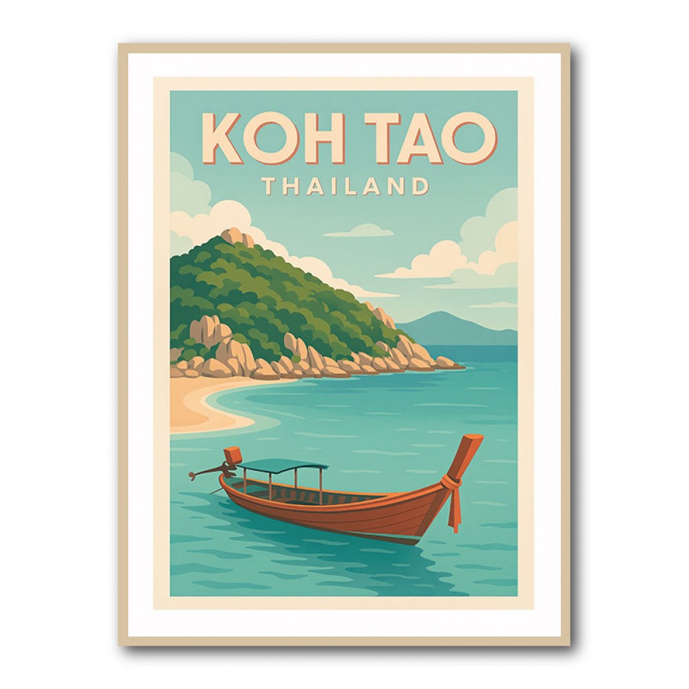 Koh Tao Thailand Travel Poster 1 Wall Art Koh Tao Thailand Travel Poster 1 Wall Art