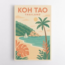 Koh Tao Thailand Travel Poster  Wall Art