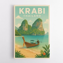 Krabi Thailand Travel Poster 1  Wall Art