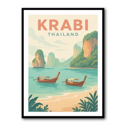 Krabi Thailand Travel Poster  Wall Art