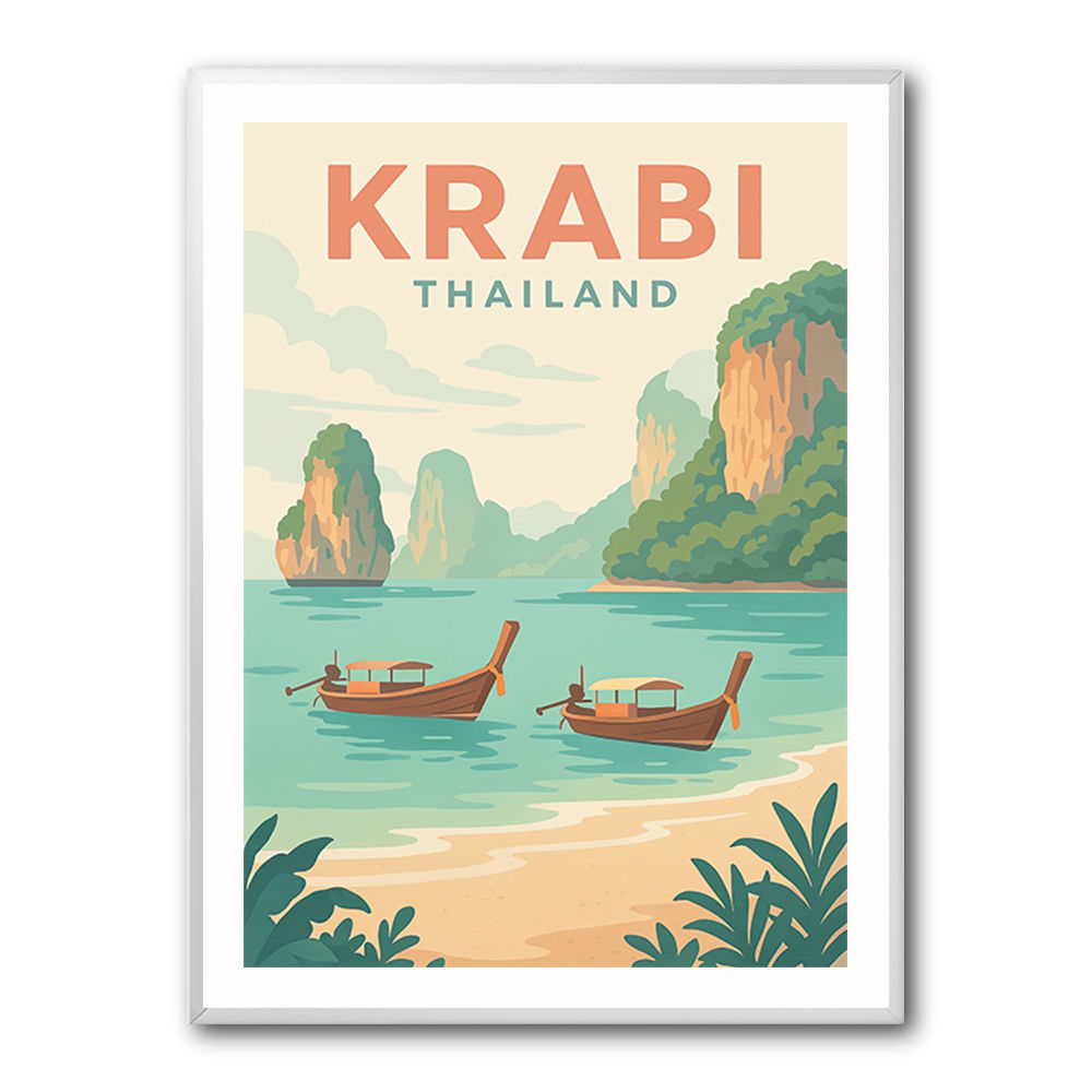 Krabi Thailand Travel Poster Wall Art Krabi Thailand Travel Poster Wall Art