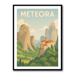 Meteora Travel Poster  Wall Art