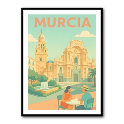 Modern Málaga Travel Poster  Wall Art