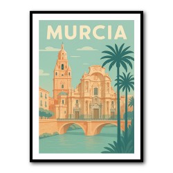 Modern Málaga Travel Poster Wall Art