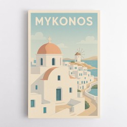Mykonos Travel Poster 1 Wall Art