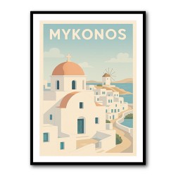 Mykonos Travel Poster 1 Wall Art