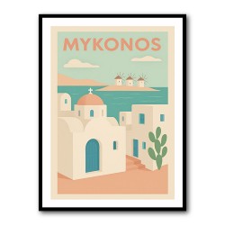 Mykonos Travel Poster Wall Art