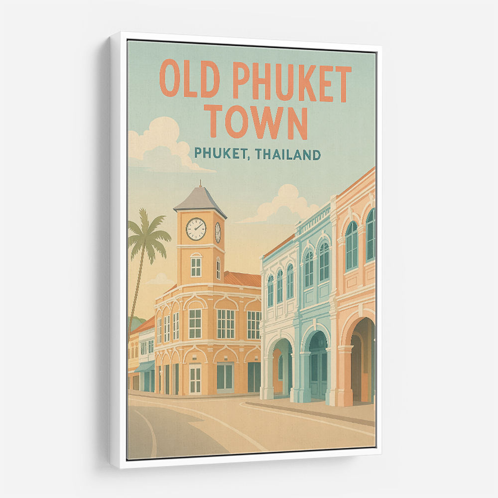 Old Phuket Town Phuket Thailand Travel Poster Wall Art Old Phuket Town Phuket Thailand Travel Poster Wall Art