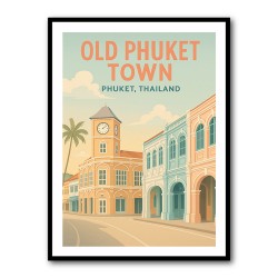 Old Phuket Town Phuket Thailand Travel Poster Wall Art