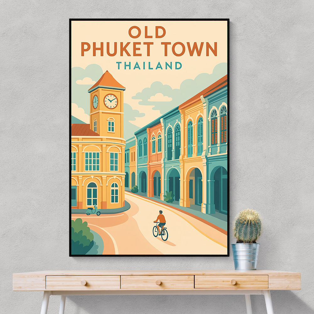 Old Town Phuket Thailland Travel Poster 1 Wall Art Old Town Phuket Thailland Travel Poster 1 Wall Art
