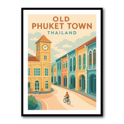 Old Town Phuket Thailland Travel Poster 1 Wall Art