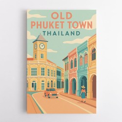 Old Town Phuket Thailland Travel Poster Wall Art