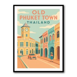 Old Town Phuket Thailland Travel Poster Wall Art