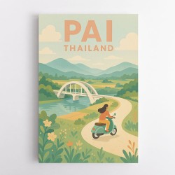 Pai Thailand Travel Poster 1 Wall Art