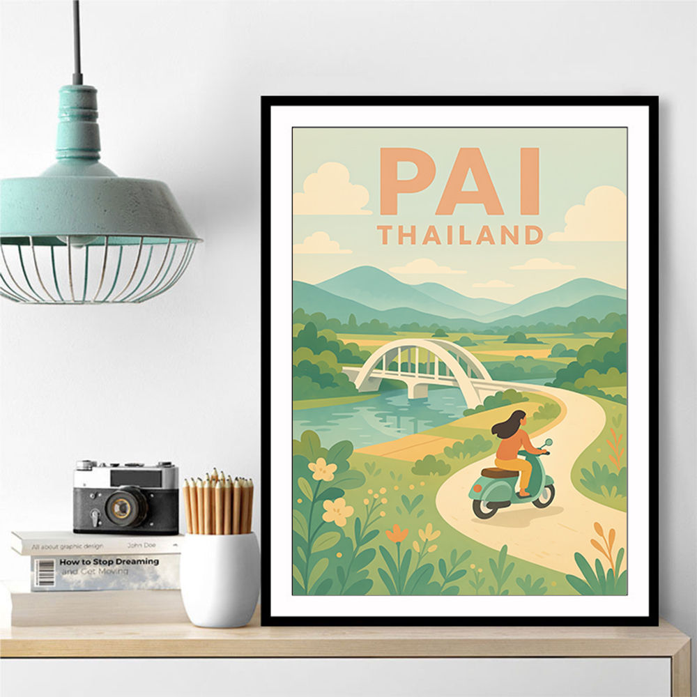 Pai Thailand Travel Poster 1 Wall Art Pai Thailand Travel Poster 1 Wall Art